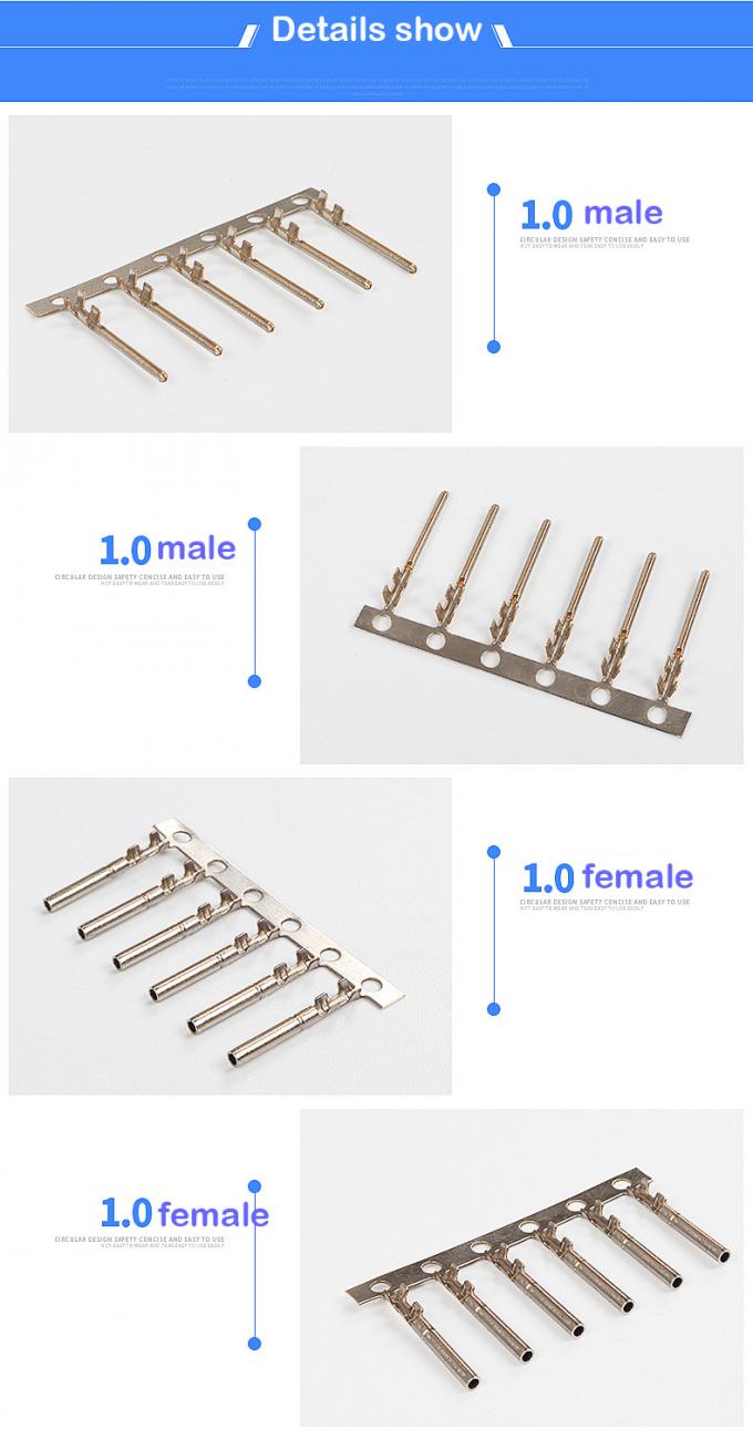 4.0 mannelijk Pin Type Terminal Lugs CNC die 2.5mm Hoogte machinaal bewerken 0